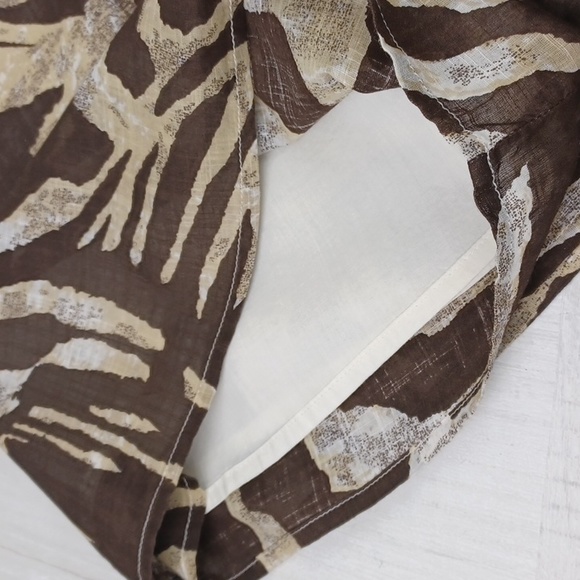 STYLE & CO Brown Tan & Cream Zebra Print 100% Cotton Summer Skirt SZ 18 NWT - Picture 9 of 14
